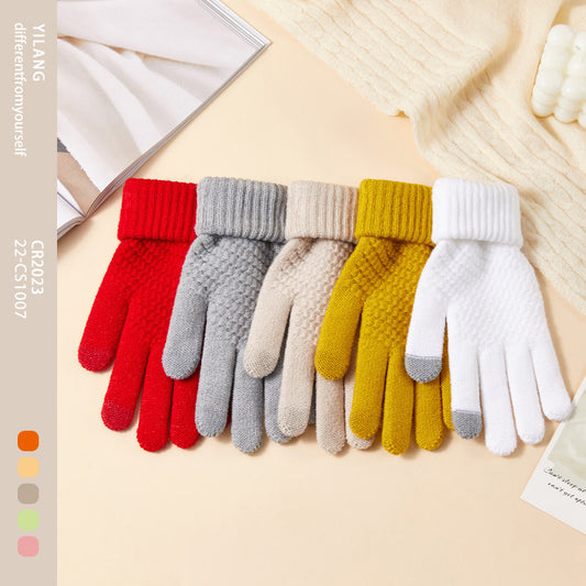 Women's Winter Thermal Knitting Cold Protection Fleece Gloves