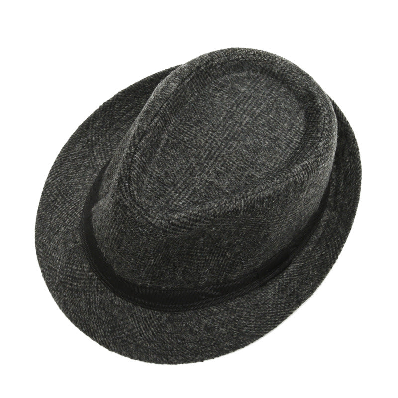 Men's Broad-brimmed Korean Fashion Solid Color Wool Hats & Caps