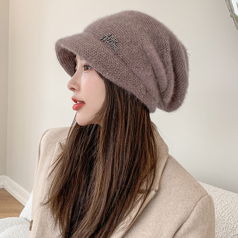 Women's Pile Heap Korean Fashionable Rabbit Fur Hats & Caps