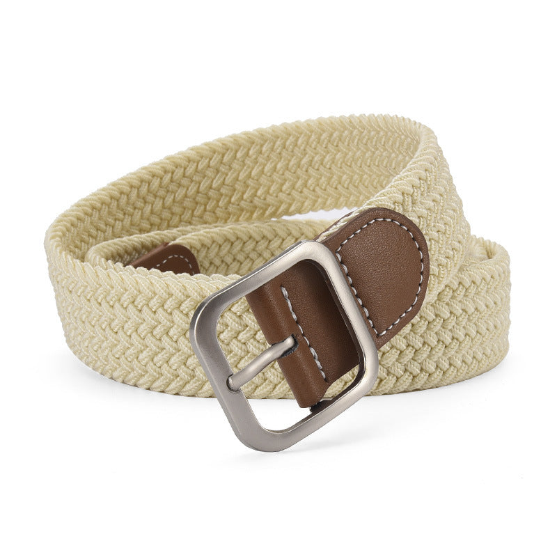 Women's & Men's Pin Buckle Woven Elastic Casual Canvas Belts