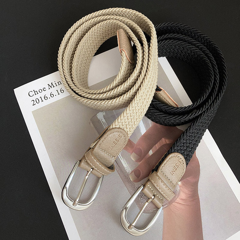 Women's & Men's Woven Elasticity Traceless Invisible Elastic Canvas Belts