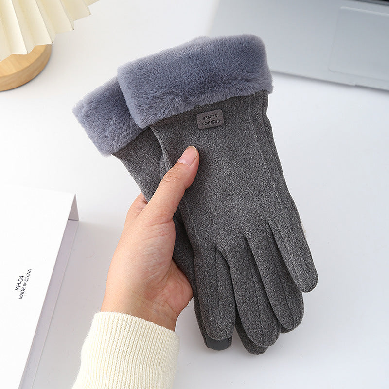 Women's Winter Warm Veet Plush Touch Screen Gloves