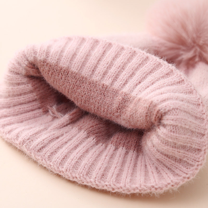 Hat Thickened Jacquard Love Knitted Months Kids' Headwear