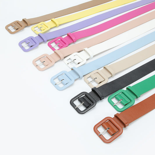 Women's Buckle Minimalist Candy Color Decorative Fashion Belts