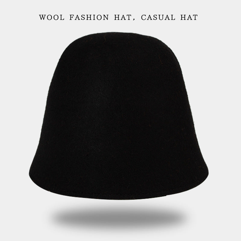 Women's Hat Fashion Simple Wool Bucket Dome Hats & Caps