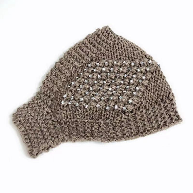 Women's Woolen Headband Tam-o'-shanter Topless Hat Ponytail Fashion Classic Handmade Hats & Caps