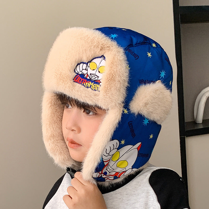 Women's & Men's Hat Cartoon Keep Warm Fleece-lined Windproof Kids' Headwear