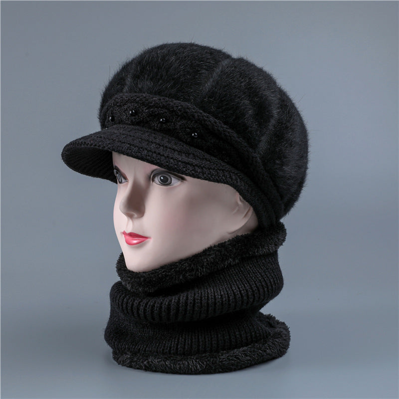 Women's Woolen For The Elderly Mother Rabbit Hats & Caps