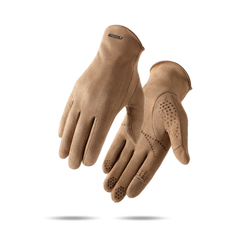 Women's & Men's Warm Outdoor Riding Suede Fleece-lined Thick Gloves