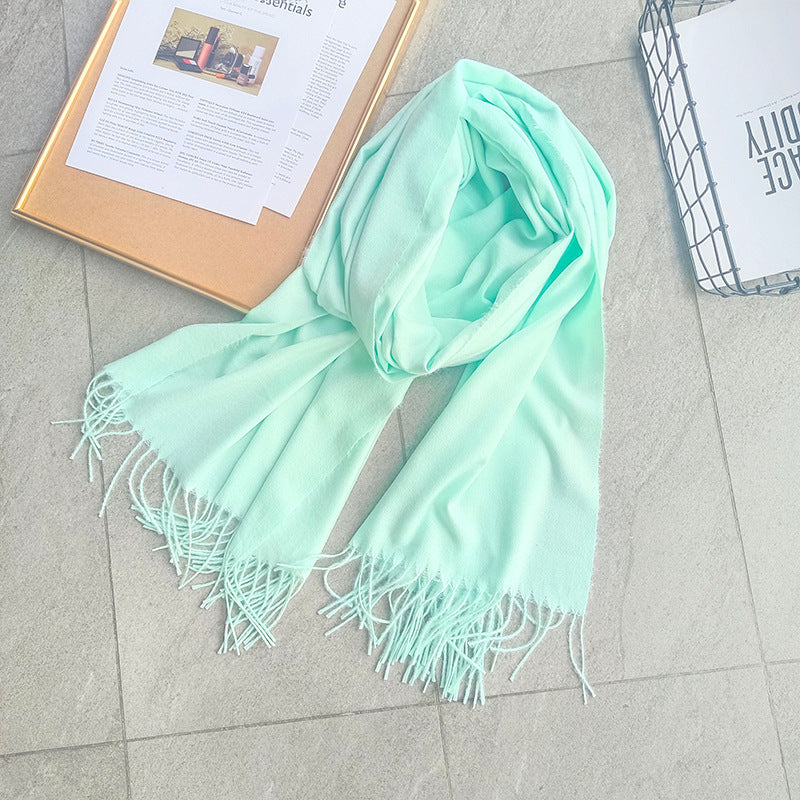 Women's Solid Color Korean Stylish Simple Versatile Scarfs