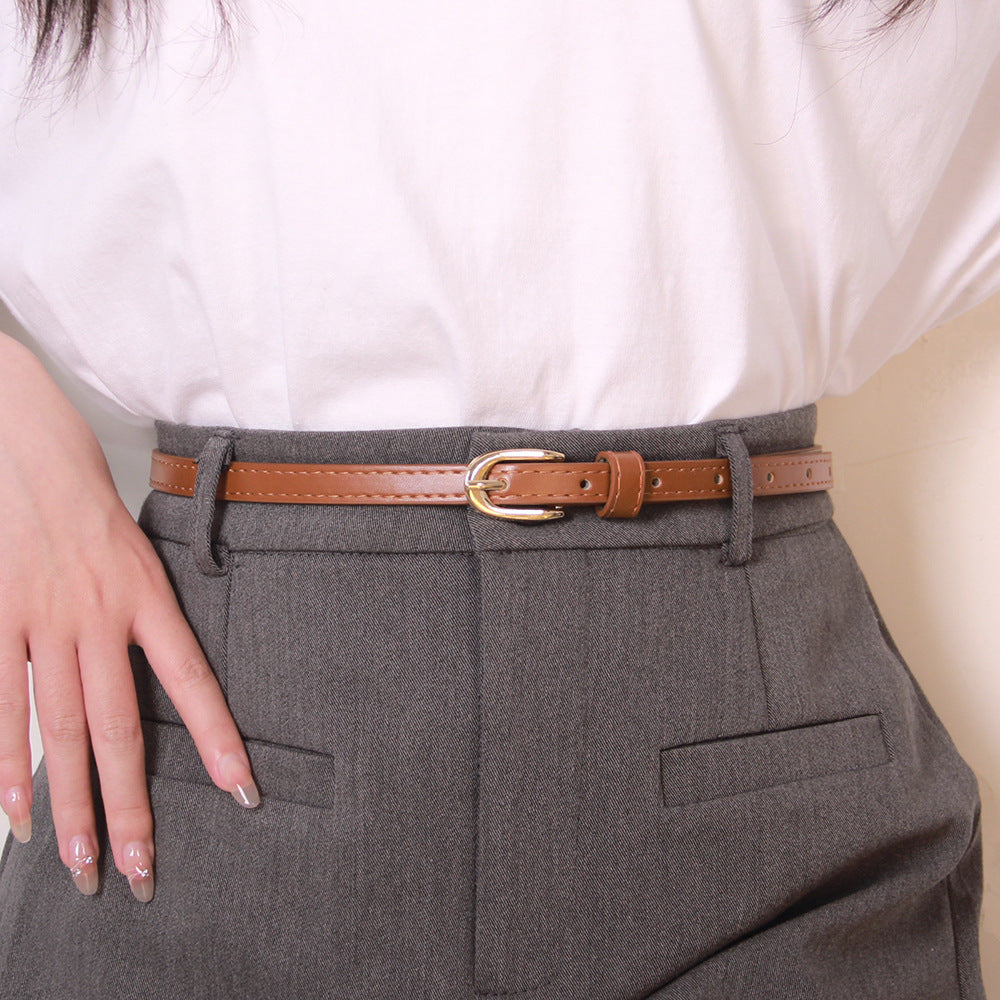 Women's Thin Simple Pin Buckle Casual Suit Belts