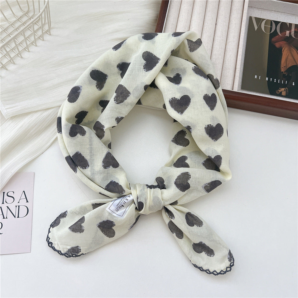 Women's Korean Style Small Square Towel Silk For Soft Scarfs