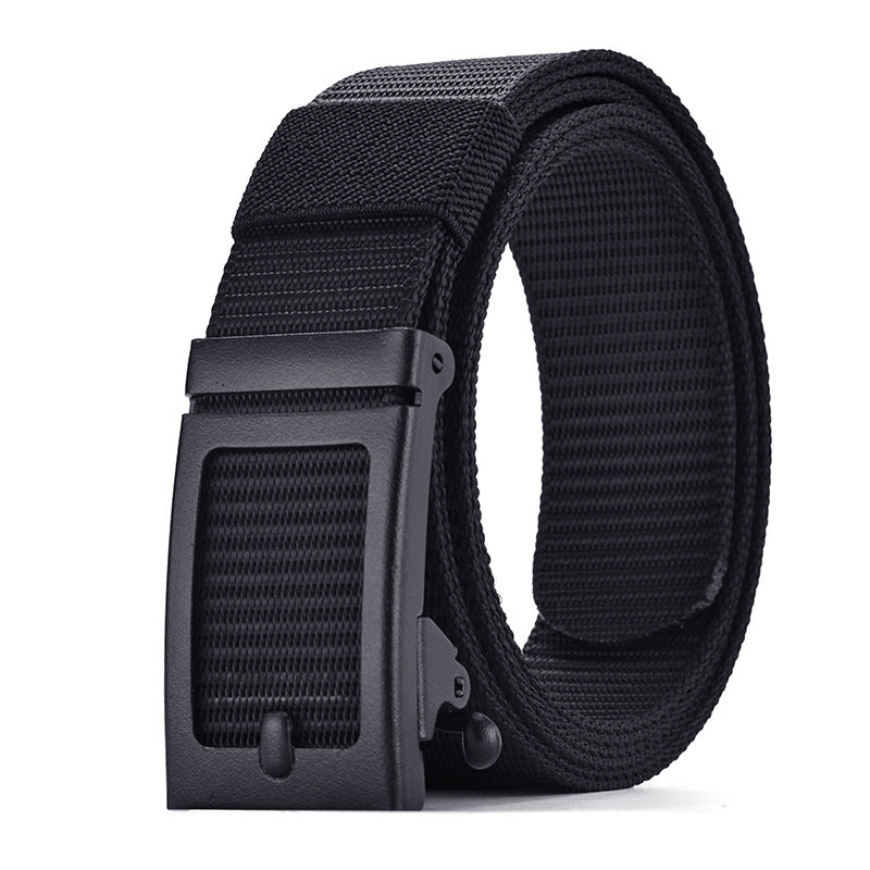 Men's Nylon Woven Canvas Automatic Toothless Outdoor Belts