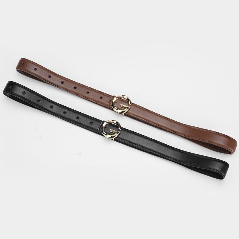 Women's Buckle Thin Fashionable Casual Light Luxury Belts