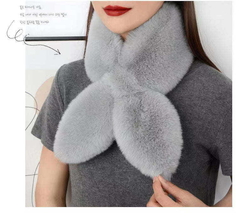 Women's For Imitate Rex Rabbit Fur Thick Scarfs