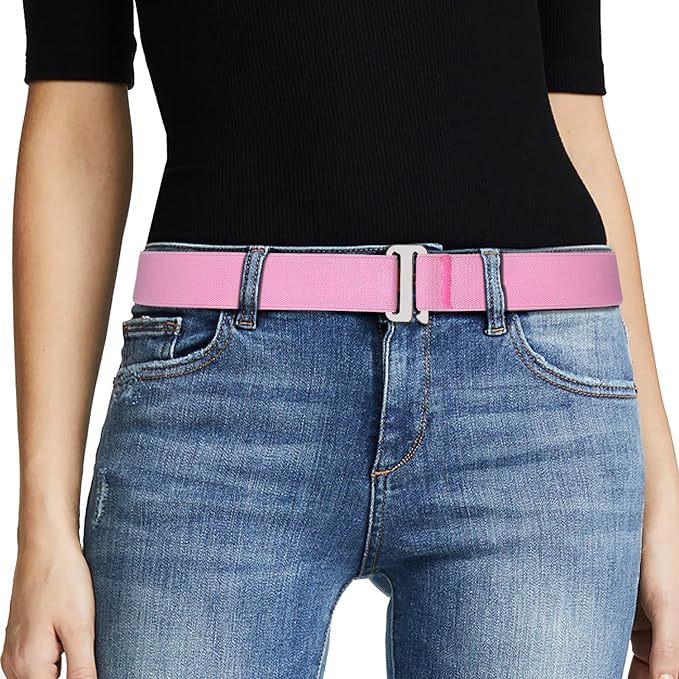 Women's Stretch Elastic Mesh Flat Buckle Jeans Pants Belts