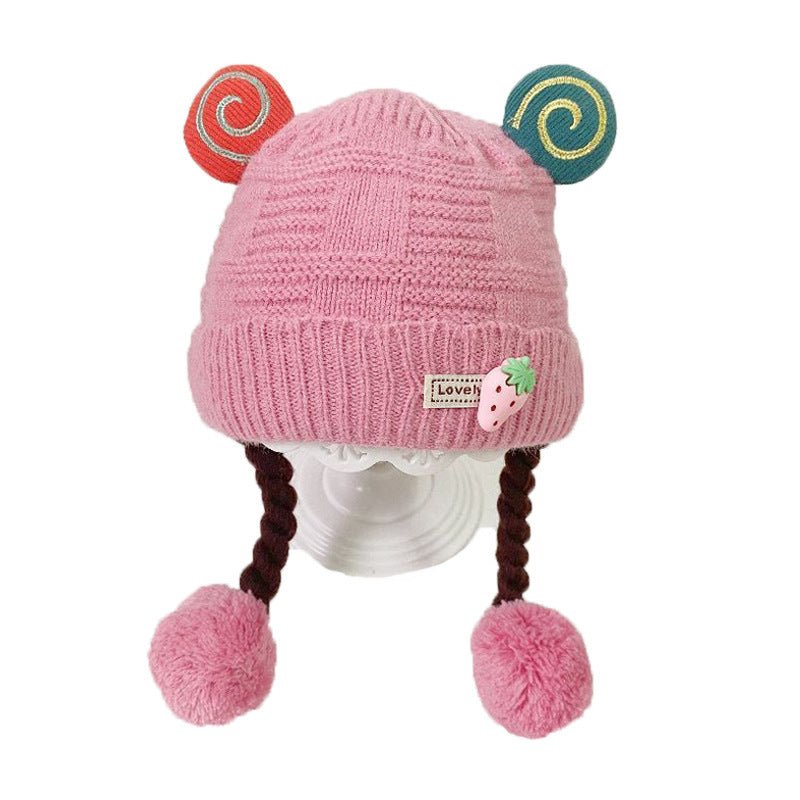 Knitted Cute Wig Infant Pullover Keep Kids' Headwear