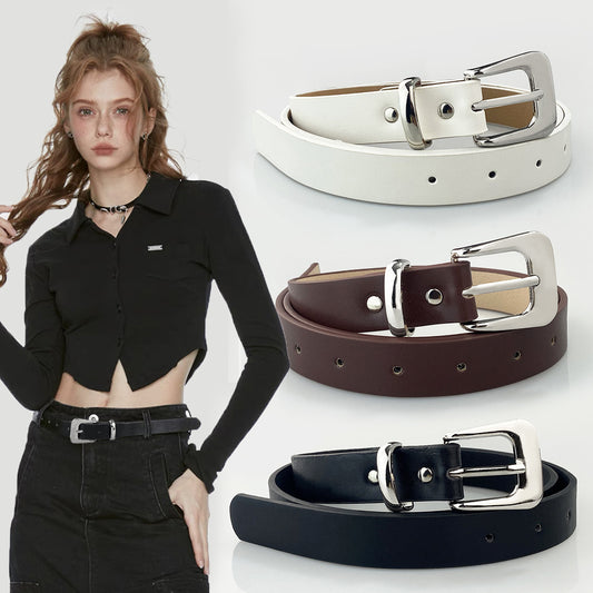 Women's Simple Pin Buckle Matching Jeans Pant Belts