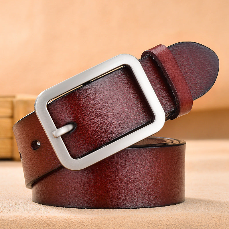 Women's & Men's Simple Fashion Leather Pin Buckle Belts