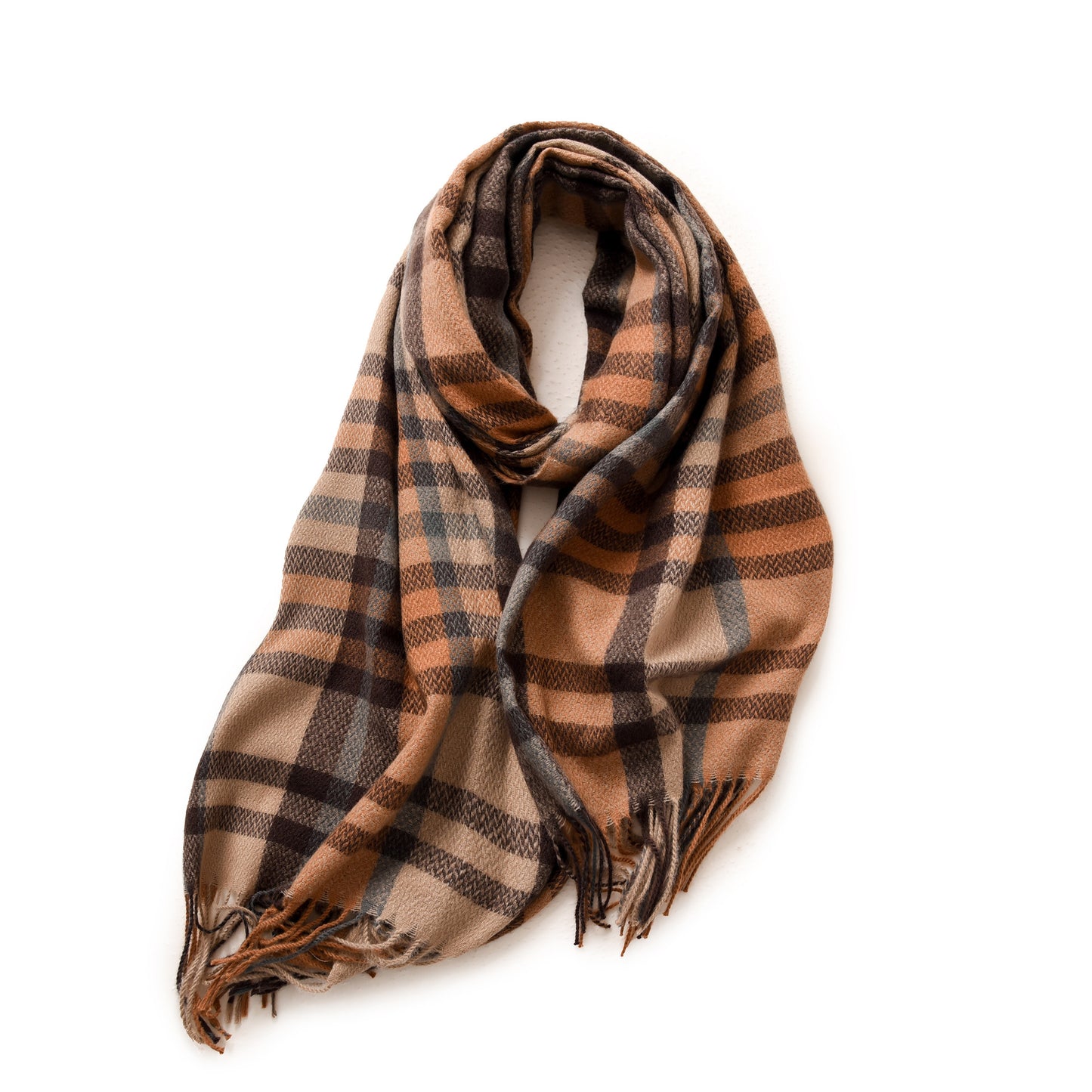 Women's Thickened Sweet Warm Artificial Cashmere Plaid Scarfs