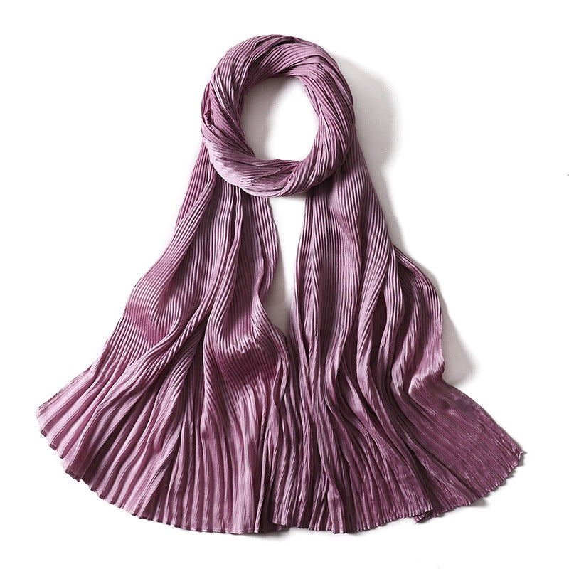 Women's Natural Wrinkle Bright Crumpled Headscarf Casual Travel Scarfs