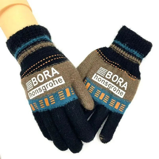 Women's & Men's Thickened Mohair Knitted Outdoor Windproof Cycling Gloves