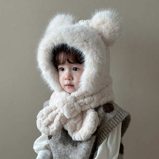 Children's South Hat Integrated Winter Cute Bear Kids' Headwear