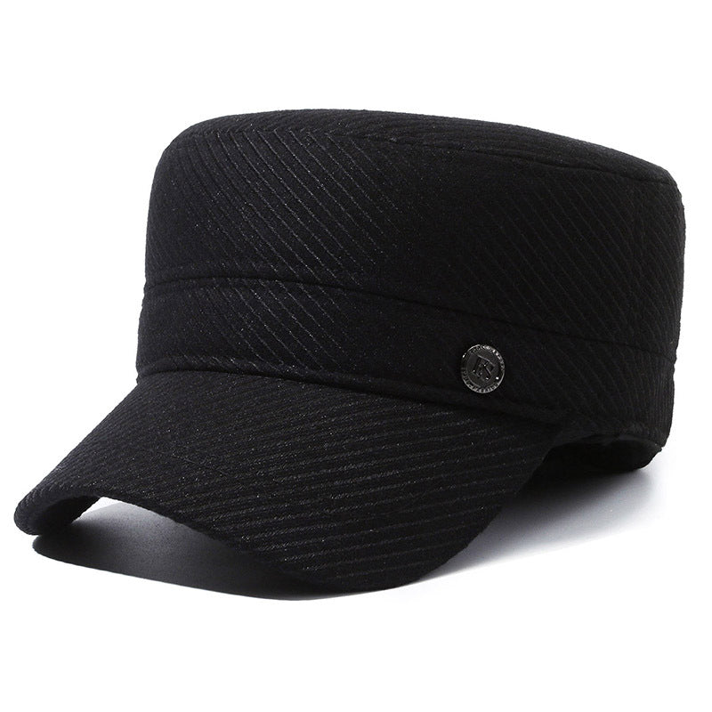 Men's Hat For Outdoor Keep Warm Woolen Flat-top Hats & Caps