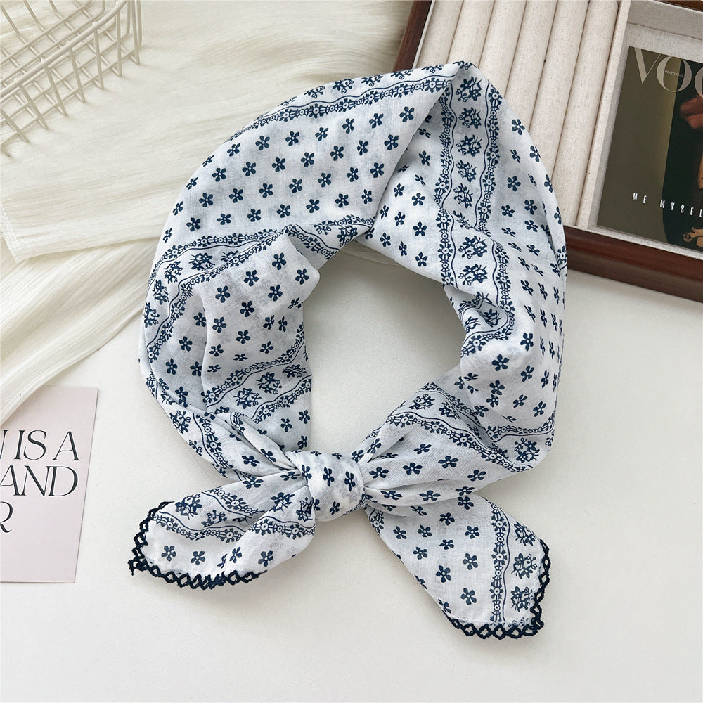 Women's Korean Style Small Square Towel Silk For Soft Scarfs