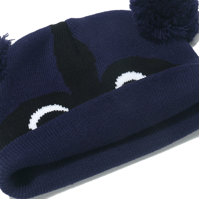 Children's Style Hat Knitted Woolen Boys Sleeve Kids' Headwear