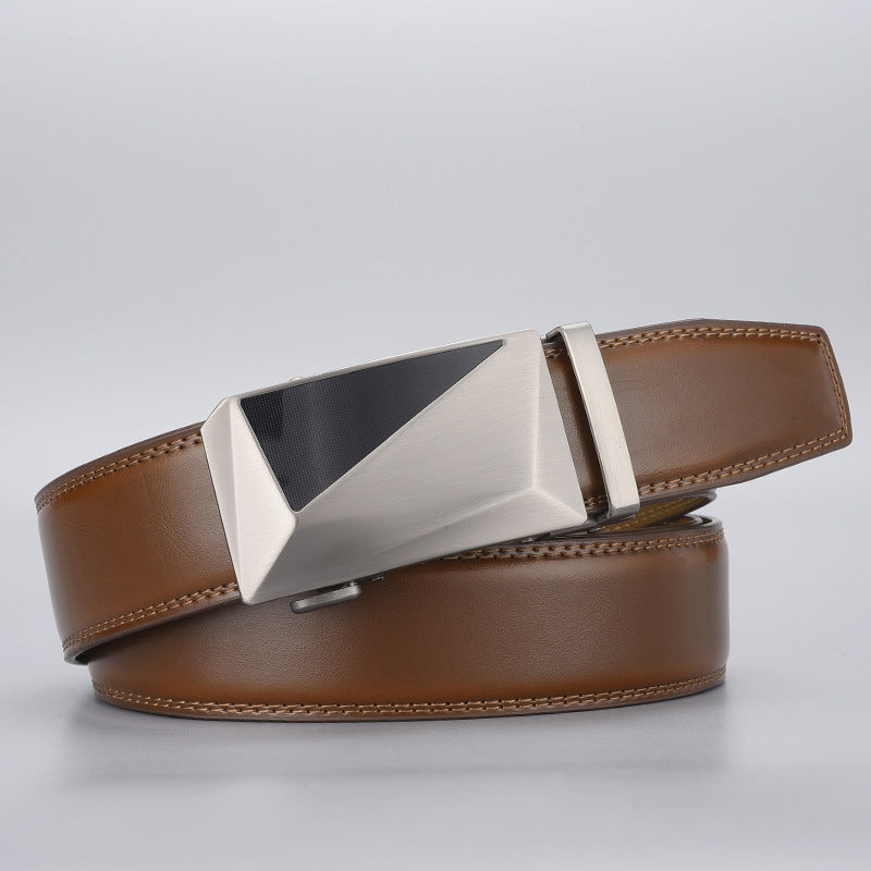 Men's Leisure Automatic Buckle Second Floor Cowhide Belts