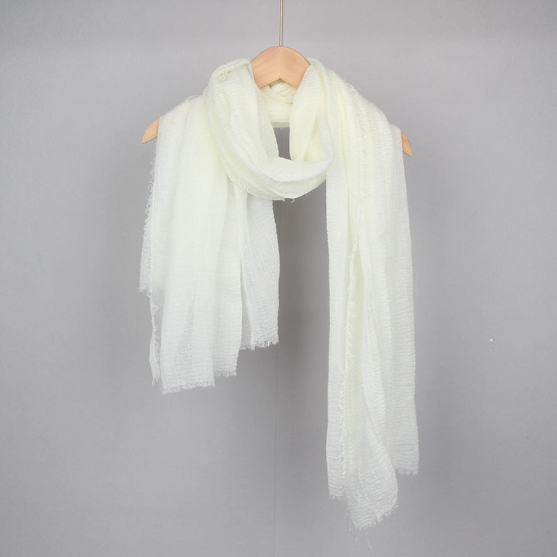 Women's Solid Color Cotton Linen Hair Towel Monochrome Scarfs