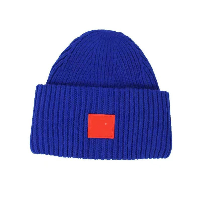 Square Smiling Face Hat Female Thickened Male Warm Hats & Caps