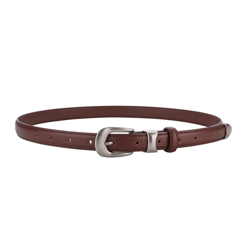 Women's Pure Cowhide Korean Style Simple Versatile Casual Belts