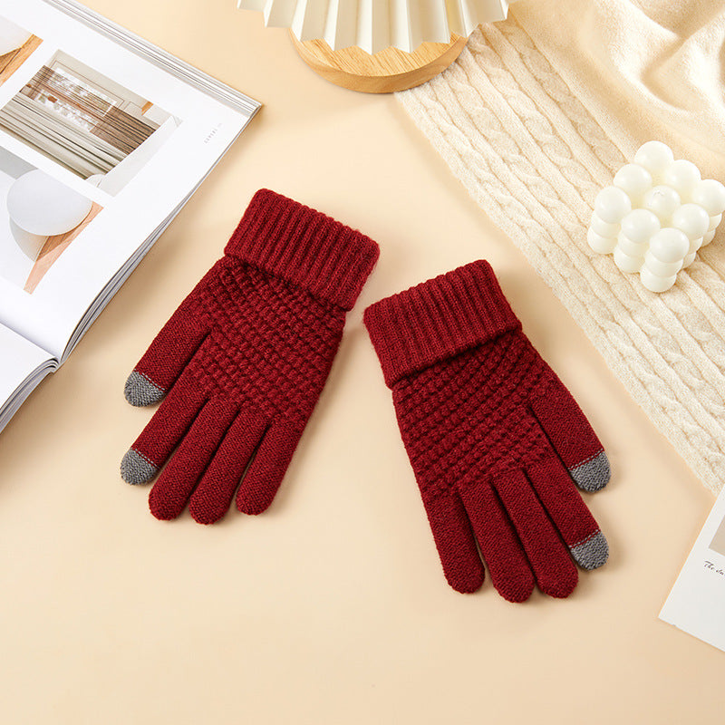 Women's Winter Thermal Knitting Cold Protection Fleece Gloves