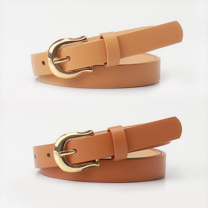 Women's Pin Buckle Flat Candy Color Simple Belts