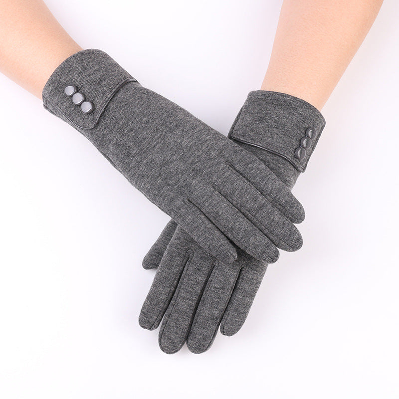 Women's Thermal Ladies Bow Veet Riding Winter Gloves