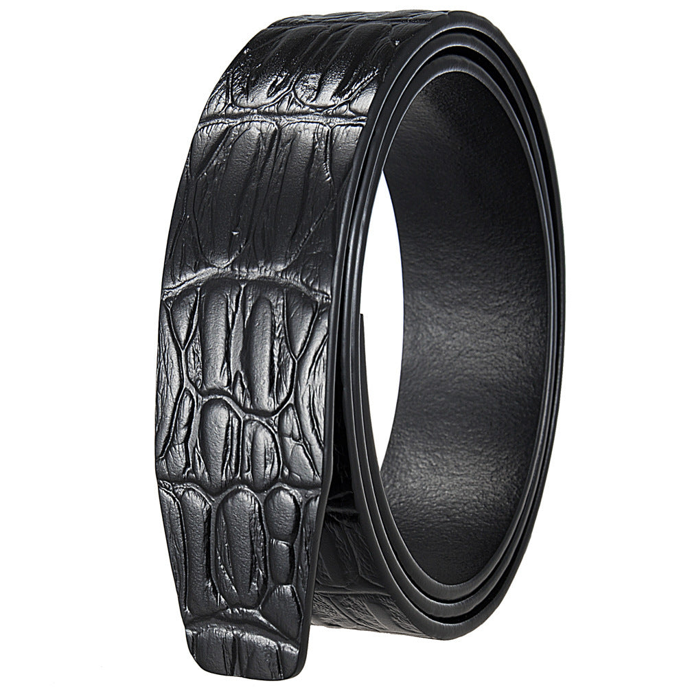 Layer Cowhide Automatic Buckle Patterned Leather Belts