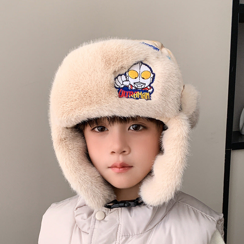 Women's & Men's Hat Cartoon Keep Warm Fleece-lined Windproof Kids' Headwear