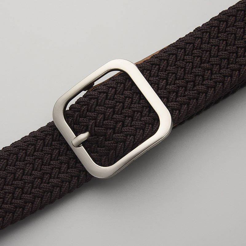 Women's & Men's Pin Buckle Woven Elastic Casual Canvas Belts