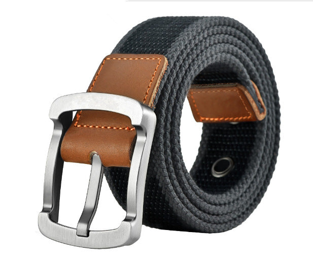 Women's & Men's Canvas Casual Korean Pin Buckle Green Belts