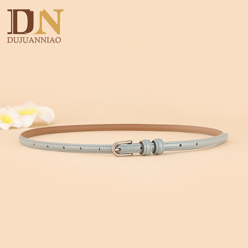 Women's Summer Joker Leather Thin Wind Decoration Belts