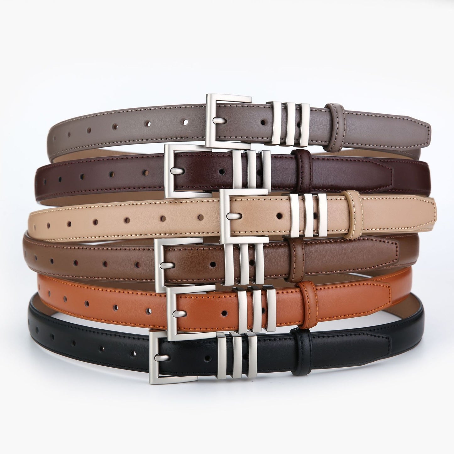 Women's Sier Buckle Genuine Leather Slimming Jeans Waist Fashionable Belts