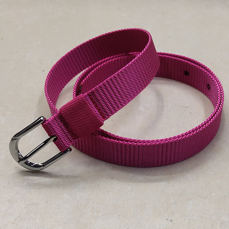 Women's Thin Casual Nylon Pant Korean Style Fashion Belts