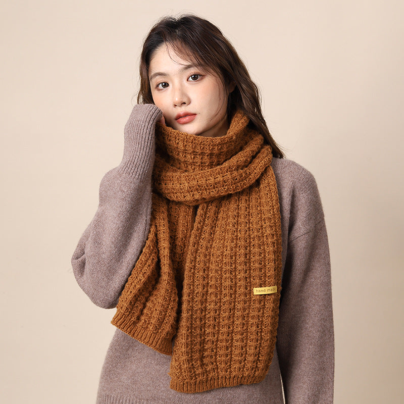 Women's Wool Red Winter Versatile High-grade Warm Scarfs