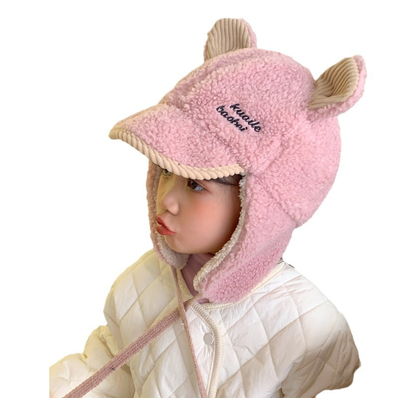 Hat Fleece-lined Cute Wild Earflaps Thick Kids' Headwear