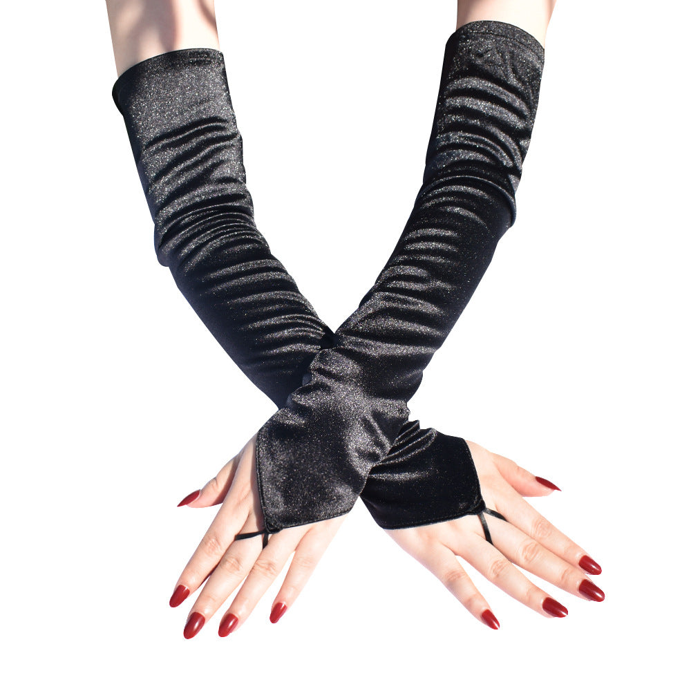 Women's The Elbow Satin Hook Nylon Stretch Tea Gloves