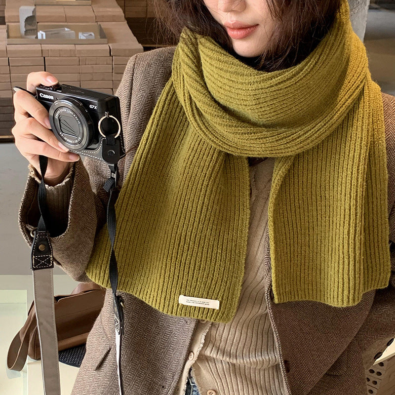 Wool For Solid Color College Warm Scarfs