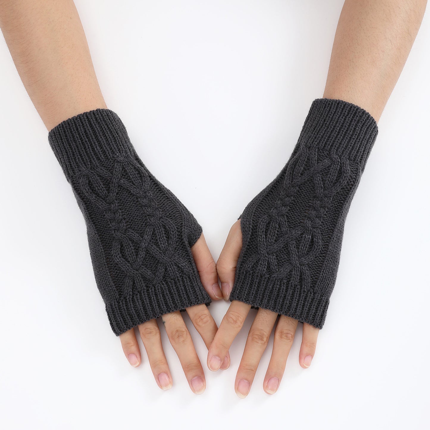 Women's & Men's Wristband Warm Fashion Dew Half Finger Gloves