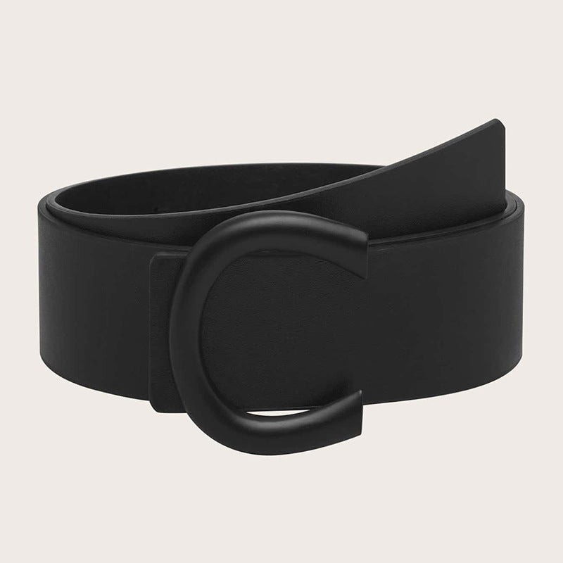 Sense Korean Fashion Buckle Niche Black Belts